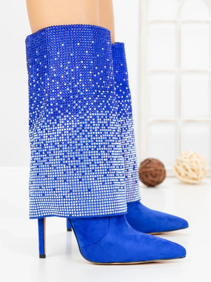 Botine cu Toc Subtire C-272 BLUE | STEPHAN