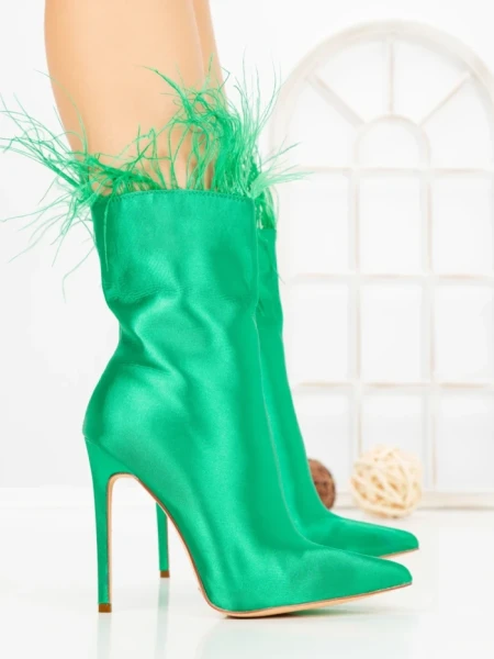 Botine cu Toc Subtire C-269 GREEN | STEPHAN