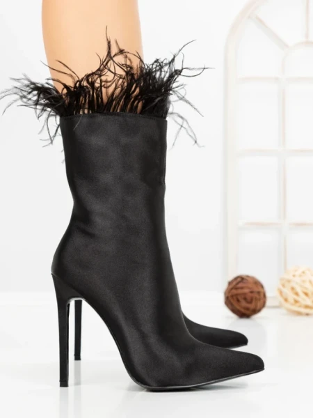 Botine cu Toc Subtire C-269 BLACK | STEPHAN