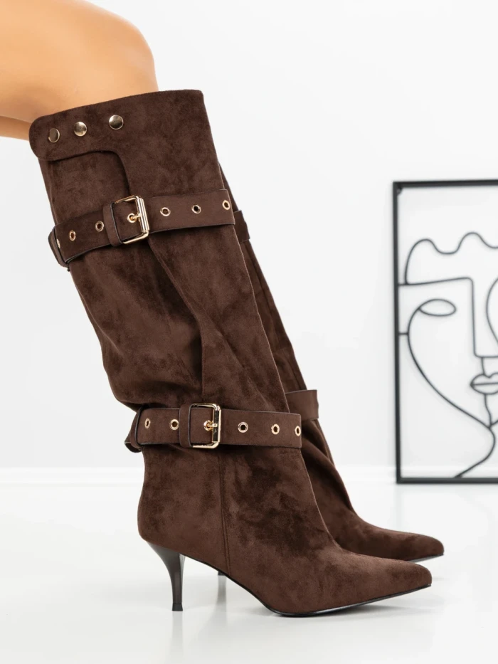 Cizme Dama cu Toc 52271 BROWN | GALLEVANI