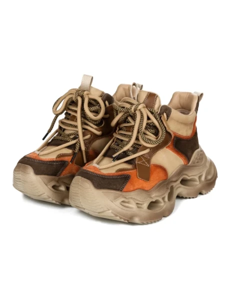 Pantofi Sport Dama din piele naturala HY6322 ORANGE-KHAKI | ADVANCER