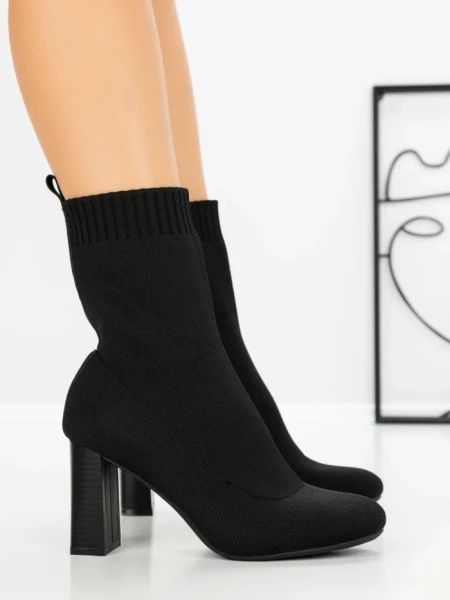Botine cu Toc Gros 9076 BLACK | CM
