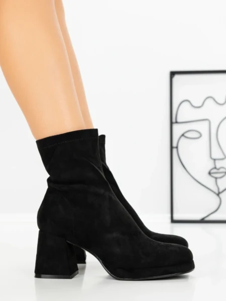 Botine cu Toc Gros 5724 BLACK | SEASOND