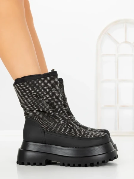 Ghete Dama cu Platforma C-274 BLACK | STEPHAN