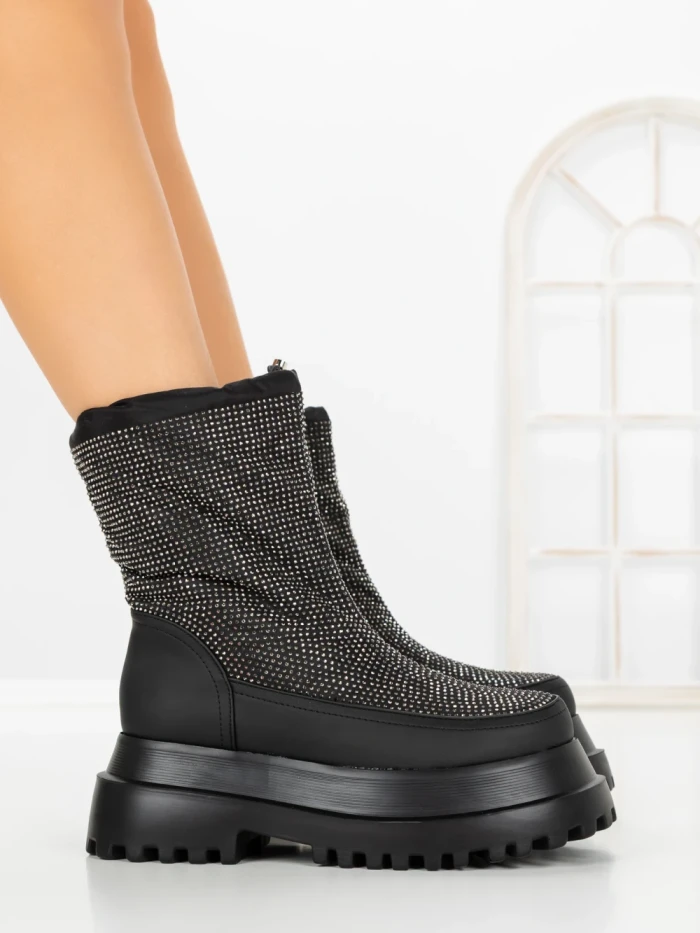 Ghete Dama cu Platforma C-274 BLACK | STEPHAN