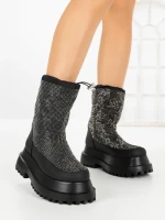 Ghete Dama cu Platforma C-274 BLACK | STEPHAN