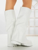 Cizme Dama cu talpa joasa LQ-35 WHITE | STEPHAN