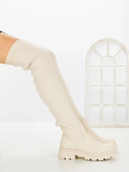 Cizme Dama cu talpa joasa LQ-15 BEIGE | STEPHAN
