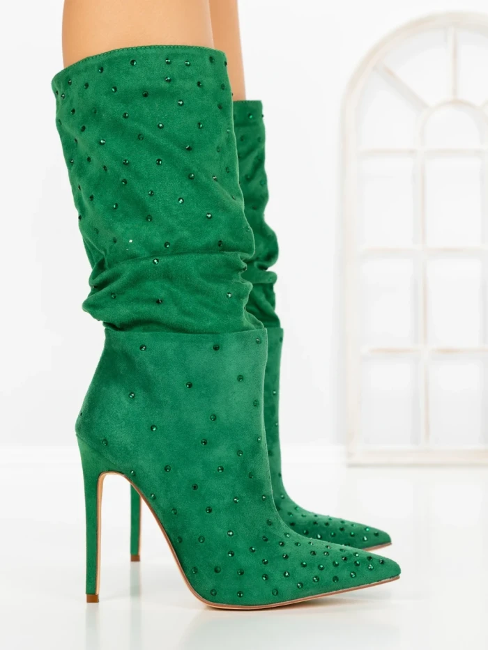 Botine cu Toc Subtire C-270 GREEN | STEPHAN