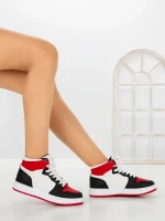 Sneakers Dama F005 BLACK-WHITE-RED | COSTA SOL
