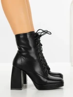 Botine cu Toc Gros 77-356 BLACK | CM