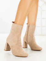 Botine cu Toc Gros 9063 TAUPE | CM