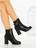 Botine cu Toc Gros 9137 BLACK | CM
