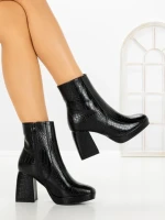 Botine cu Toc Gros 9109 BLACK | CM