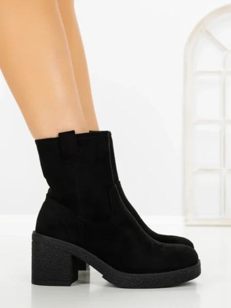 Botine cu Toc Gros 68263 BLACK | CM