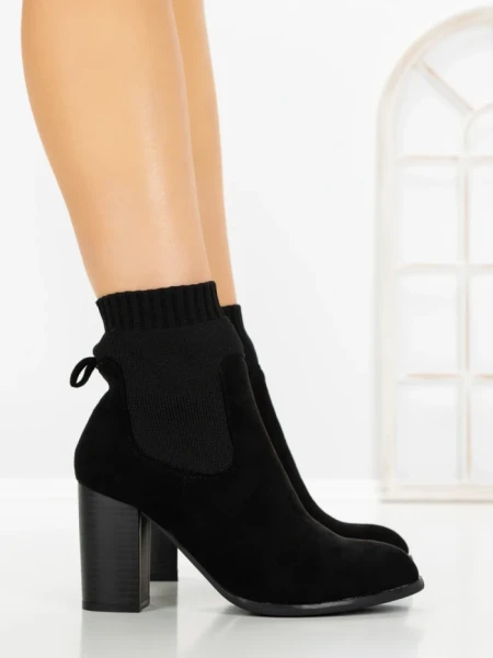 Botine cu Toc Gros 68192 BLACK | CM