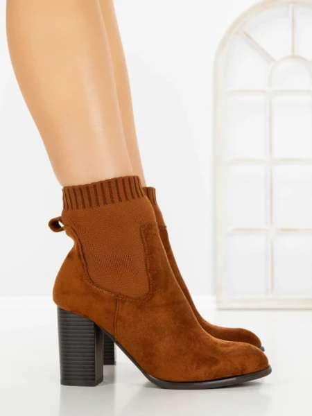 Botine cu Toc Gros 68192 CAMEL | CM