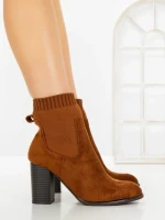 Botine cu Toc Gros 68192 CAMEL | CM