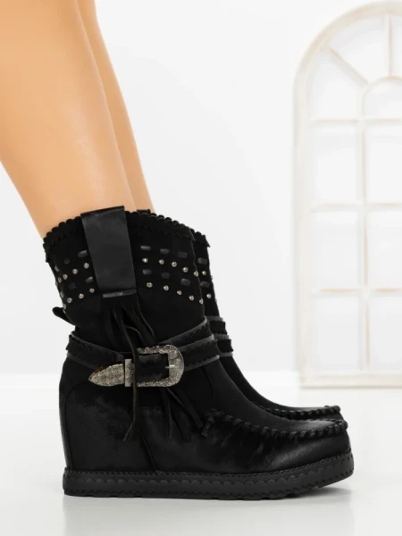 Ghete Dama cu Platforma 9706 BLACK | SEASOND