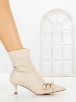 Botine cu Toc Subtire YZ24-043 BEIGE | H&D
