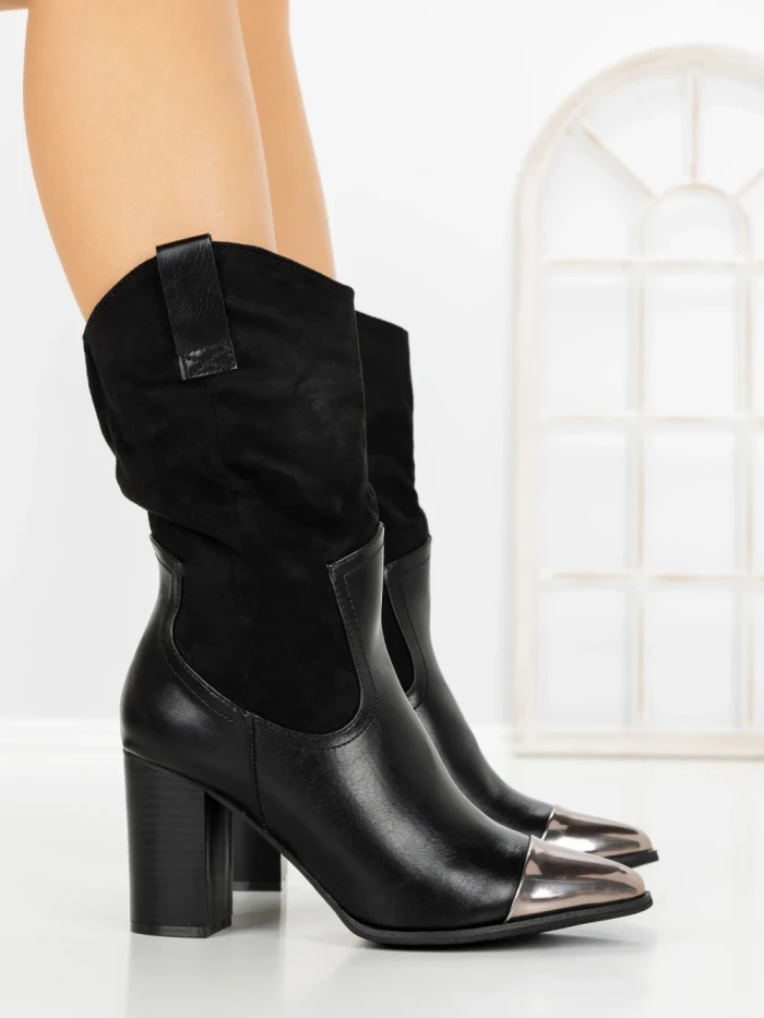 Botine cu Toc Gros 9964 BLACK | SEASOND