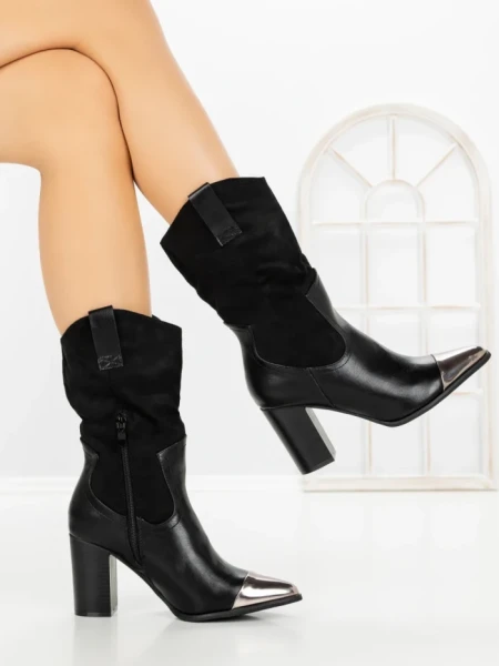 Botine cu Toc Gros 9964 BLACK | SEASOND