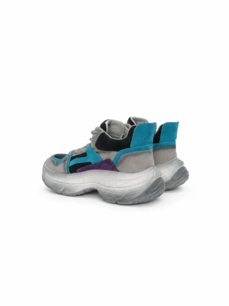 Pantofi Sport Dama din piele naturala HD7673 DARK GREY-BLUE | ADVANCER