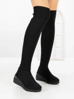 Cizme Dama cu Platforma YM-172 Negru | H&D » Reina.Ro