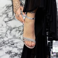 Sandale Dama cu Toc gros 2XKK28 Argintiu Mei