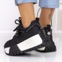 Pantofi Sport Dama cu Platforma 3SZ13 Negru | Reina