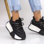 Pantofi Sport Dama cu Platforma 3SZ13 Negru | Reina