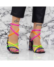 Sandale Dama cu Toc gros 2XKK116 Multicolor Mei