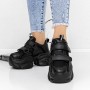 Pantofi Sport Dama cu Platforma 3WL71 Negru | Reina