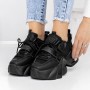Pantofi Sport Dama cu Platforma 3WL75 Negru | Reina