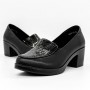 Pantofi cu Toc gros 1583-10 Negru | Reina