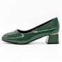 Pantofi cu Toc gros TP377-1 Verde | Reina