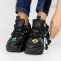 Pantofi Sport Dama cu Platforma 3WL72 Negru | Reina