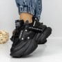 Pantofi Sport Dama cu Platforma 3WL102 Negru | Reina