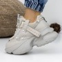 Pantofi Sport Dama cu Platforma 3WL102 Bej | Reina