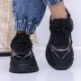 Pantofi Sport Dama 3B25 Negru-Guncolor | Reina