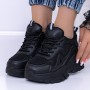 Pantofi Sport Dama cu Platforma 3WL163 Negru | Reina
