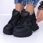 Pantofi Sport Dama cu Platforma 3WL165 Negru | Reina