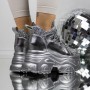 Pantofi Sport Dama cu Platforma 3SJN33 Argintiu | Reina