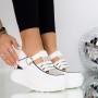 Pantofi Sport Dama cu Platforma 3WL79 Alb | Reina
