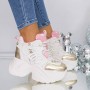 Pantofi Sport Dama cu Platforma 3SJN25 Bej | Reina