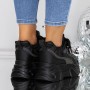 Pantofi Sport Dama cu Platforma 3SJN30 Negru | Reina