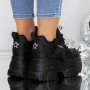 Pantofi Sport Dama cu Platforma 3SJN36 Negru | Reina