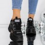 Pantofi Sport Dama cu Platforma 3SJN37 Negru | Reina