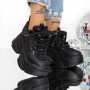Pantofi Sport dama cu Platforma 3SJN61 Negru | Reina