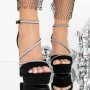 Sandale Dama cu Toc Gros 3KV36 Negru | Reina